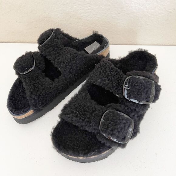 Birkenstock Papillio Arizona Big Buckle Teddy Shearling Slide Sandal 38/7-7.5 - Picture 15 of 15
